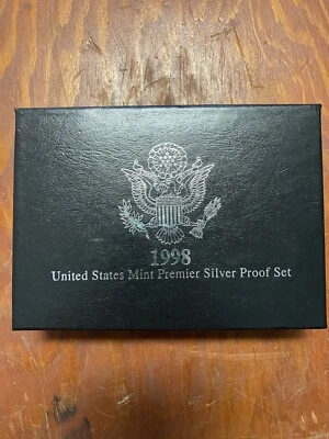 1998 US Mint Premier SILVER Proof Set - Complete w/ OGP & COA - Image 1 of 4
