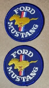 Vintage Ford Mustang Emblem Embroidered Sewn-On 3” Patch Lot of 2 Patches NOS - Picture 1 of 3
