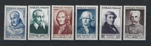 France, Personalities 1953 Mi. # 965 - 970 full set Mint Never Hinged - Picture 1 of 2