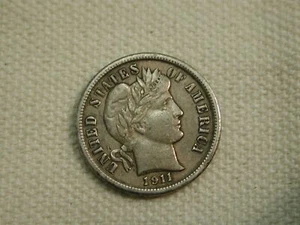 1911 U.S Barber Dime Extra Fine - Picture 1 of 5