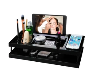 Acrylic Beauty Tutorial Station – Cosmetic Makeup Brush Jewelry Palette Mirror - Picture 1 of 3