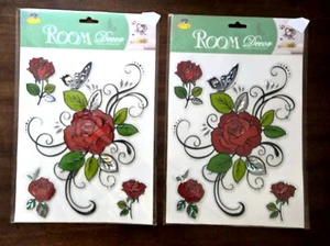 Wandtattoo, Raumdeko Rosen und Schmetterlinge, neu im Paket, (2er Set) - Bild 1 von 1