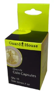 Direct Fit Coin Capsules, 1 oz Gold Eagle by Guardhouse 32mm - Picture 1 of 1