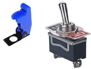 1 PIEZA INTERRUPTOR DE PALANCA DE SEGURIDAD SPST 20 AMPS @ 125VAC CON CUBIERTA AZUL #ST15/66-5011 - Imagen 1 de 3