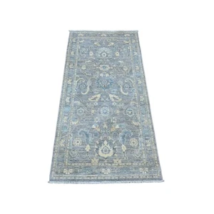 2'9"x5'6" Gray Peshawar Ziegler Mahal Design Wool Hand Knotted Runner Rug G20352 - Picture 1 of 6