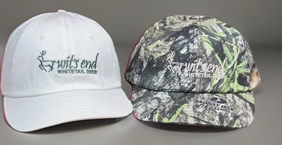 Wit’s End Whitetail Deer Lot Of 2 Hats Mossy Oak Made In USA STYX RIVER  - Image 1 of 4