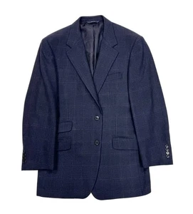 Abrigo deportivo Brooks Brothers lana cachemir azul ventana a cuadros 42R Italia - Imagen 1 de 9