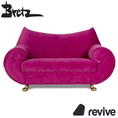 Bretz Gaudi Stoff Zweisitzer Rosa Pink Sofa Couch Neubezug - Bild 1 von 4
