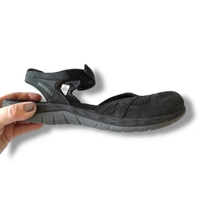 Sandalia deportiva Merrell Siren Wrap Q2 para mujer talla 9 tela de cuero negra deportiva Foto 1 de 4