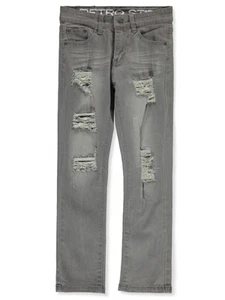 Retro Stitch Boys' Rip Jeans Color: dark wash Size: 8 - Picture 1 of 9