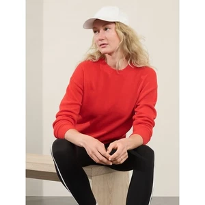 Athleta Alpine Crewneck Sweater Red NWT Merino Wool Cashmere Basics Classic S - Picture 1 of 7