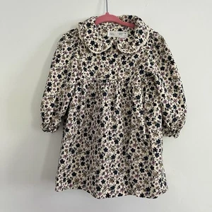 Vestido Zara Peter Pan Cuello Manga Larga Floral Talla 18-24 Meses Mezcla Algodón - Imagen 1 de 7