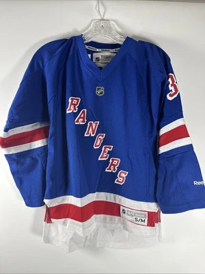 锐步纽约流浪者队 Henrik Lundqvist #30 蓝色球衣青少年 S/M NHL — 第 1/4 张图片