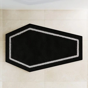 Coffin Bath Mat Halloween Rug Black Gothic Home Decor For Bathroom Bedroom Kitch - Picture 1 of 8