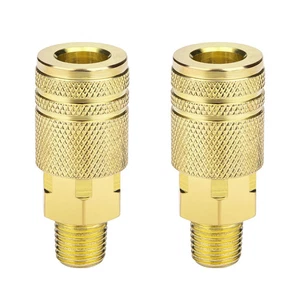 2 Packungen 1/4" NPT M-Style Schnellkupplung Luftschlauch Armaturen, High Flow Industrie - Bild 1 von 4