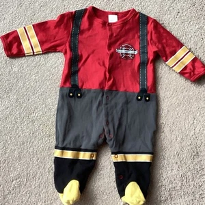 BABY ASPEN INFANT 0-6 MONTH BABY FIREFIGHTER OUTFIT, FOOTED, FRONT SNAPS - Picture 1 of 4