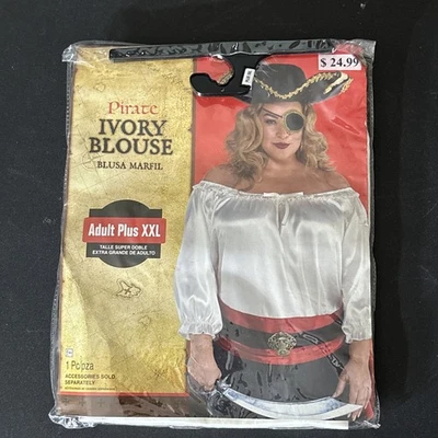 Blusa Disfraz Pirata Marfil Halloween Medieval Juegos con disfraces Vestir Adulto XXL Foto 1 de 4