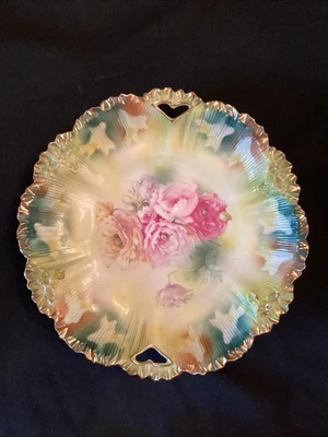 Plato de pastel R S Prusia antiguo cisne doble mango Foto 1 de 4