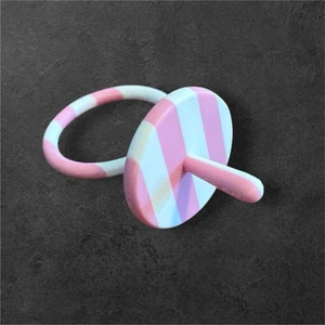 Replacement Pacifier For Cabbage Patch Kid Doll 3-D Printed - Pink White Stripe - Picture 1 of 1