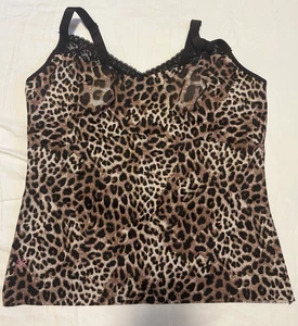 Ruby Ribbon 1800 Leopard Heritage Lace Cami Tank Adjustable Size 44 CLEAN - Picture 1 of 13
