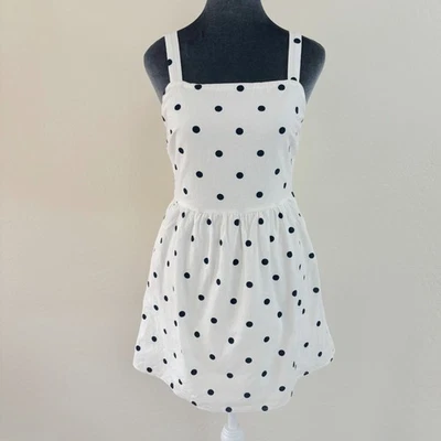 Everly - Polka Dot Mini Sundress - White/Black - Size S - Image 1 of 4