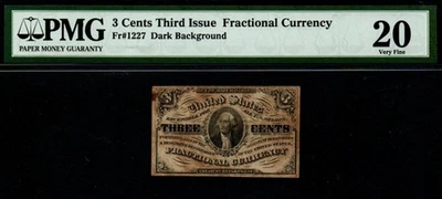 3rd Issue 1864-69 3c CERTIFIED Washington Fractional Currency! - Image 1 of 2