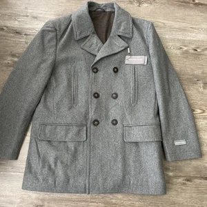 Michael Kors Keiran Pea Coat Mens 40 Short Gray Wool Double Breasted New - Picture 1 of 13