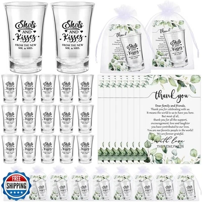 Uiifan 50 Sets Wedding Favors: Clear Acrylic Mr and Mrs Shot Glasses - Bride  — 第 1/4 张图片
