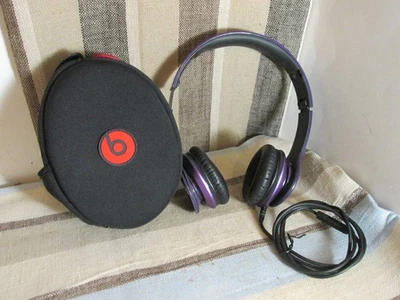 Fones de ouvido Beats By Dr Dre Solo HD com fio roxo com estojo - Testado funcionando - Imagem 1 de 4