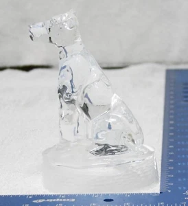 Cristal D'Arques Perro - Estatuilla Cristal Plomo Transparente Base Vidrio Esmerilado - Francia - Imagen 1 de 8