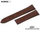 For CARTIER Watch Genuine Alligator Crocodile BROWN Strap Band Clasp 16-22mm