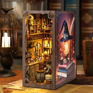 Kit inserto mensola angolo libro legno fai da te casa delle bambole miniatura notte magica senza scatola - Foto 1 di 6