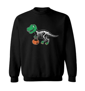 T Rex Skeleton Outfit - Costume Pumpkin Dinosaur Toddler Crewneck Sweater - Picture 1 of 8