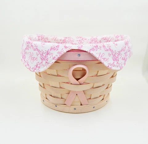 Longaberger Horizon of Hope 2007 Whitewash Oval Hanging Basket Liner Protector Cover