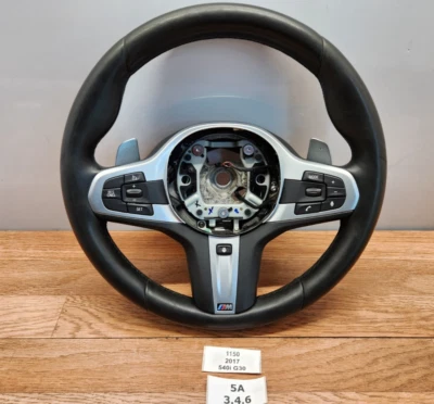 ✅ 17-20 OEM BMW G30 G12 G14 G15 Steering Wheel M Sport Black Leather w/ Shifters - Image 1 of 4