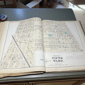 Downtown Buffalo NY 1872 Original Karte 5th Ward St Anne’s Church - Bild 1 von 5