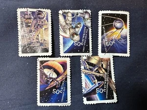2007 Blast Off 50 Years In Space - Complete Set Of 5 Stamps - 50c - Used - Picture 1 of 1