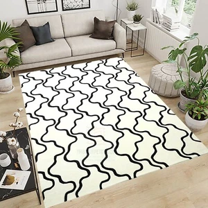 Modern Hand Tufted Black & White Rugs ,Home decor rug, Modern Rugs - Picture 1 of 9