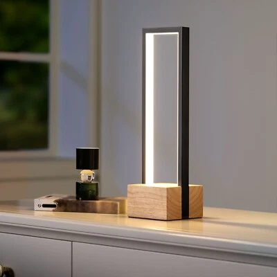 EDISHINE Dimmable LED Table Lamp, Square Modern Bedside Lamp 3 Colors Temperatur - Image 1 of 4