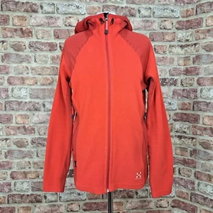 Haglöfs roter Fleece Hoodie Softshell Damen 42 UK 14 durchgehender Reißverschluss - Bild 1 von 15