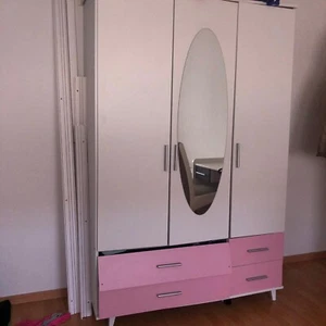 2 bett 140x200 in weiß/- mit matratze /Schrank /Schreibtisch gehört dazu ! - Bild 1 von 7