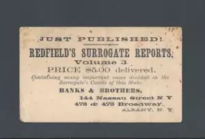 1879 Albany NY Ersatzberichte juristische Zusammenstellung von Banken & Brüdern - Bild 1 von 1