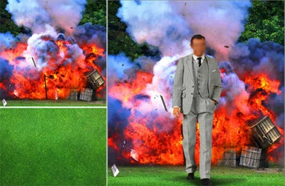 DETOLF DIORAMA PÓSTER TELÓN DE FONDO~EXPLODE~PARA FIGURAS 1/6 JAMES BOND 007 GI JOE DID Foto 1 de 3