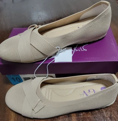 Damas Gloria Vanderbilt Debbie Zapatos Planos Sin Cordones Diseño Cruzado Azul Marino 10 Foto 1 de 4