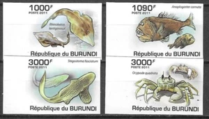 Burundi 2011 Fauna Wildlife Marinelife Fisch Fisch Krabben Imperf Komplettsatz MNH - Bild 1 von 1