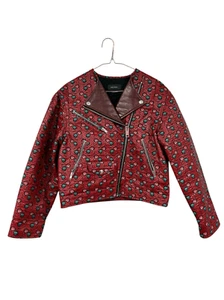 Isabel Marant Embroidered Leather Trim Moto Jacket Size S - Picture 1 of 8