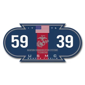 USMC 5939 MOS Decal - Semper Fidelis Decal - Marine Corps Blood Stripe 3" Decal - Picture 1 of 1