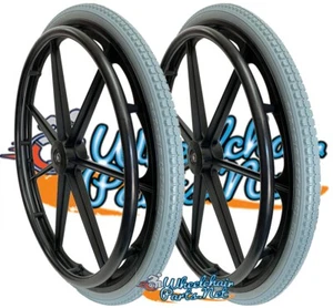 24" X 1 3/8" INVACARE 7 SPOKE WHEEL. FITS ON TRACERS AND OTHERS CHAIRS. SET OF 2 - Picture 1 of 7