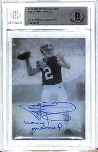 2014 Topps Translucent JOHNNY MANZIEL Signed "MONEY MANZIEL" RC Card BAS Slabbed - Picture 1 of 3