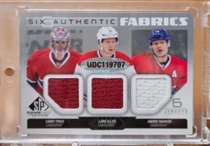 2014-15 SP Game used Six Authentic Fabrics w/coa Canadiens Rangers Price Hagelin - Picture 1 of 4